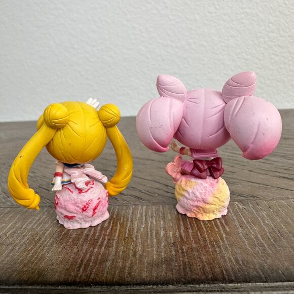 Sailor Moon & Sailor Chibi Moon Chibi Figurine Lot of 2 Anime Ice Cream Party - Picture 6 of 8